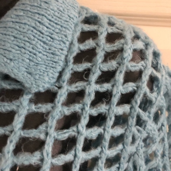 Urban Outfitters UO BDG blue Osaka Open Knit button down Polo Sweater size XS - Picture 15 of 17